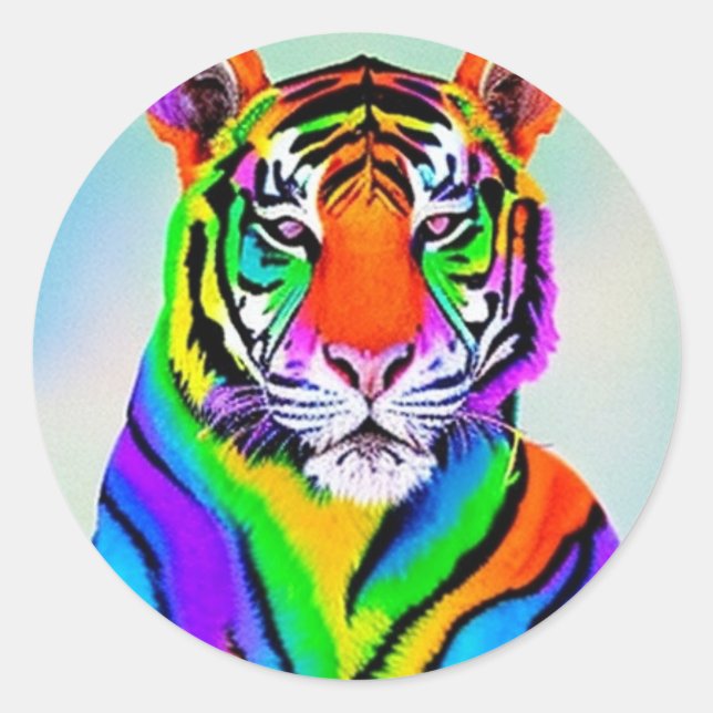 Rainbow tiger Sticker (Front)