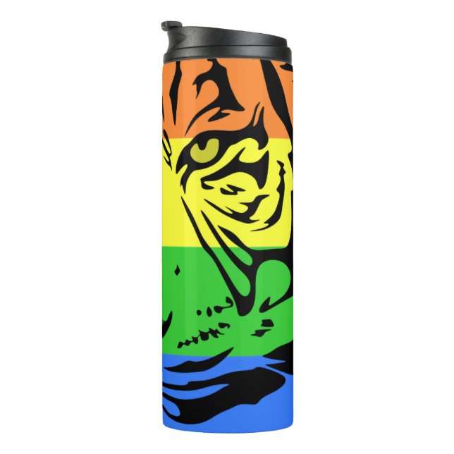 Rainbow Tiger Thermal Tumbler (Rotated Right)