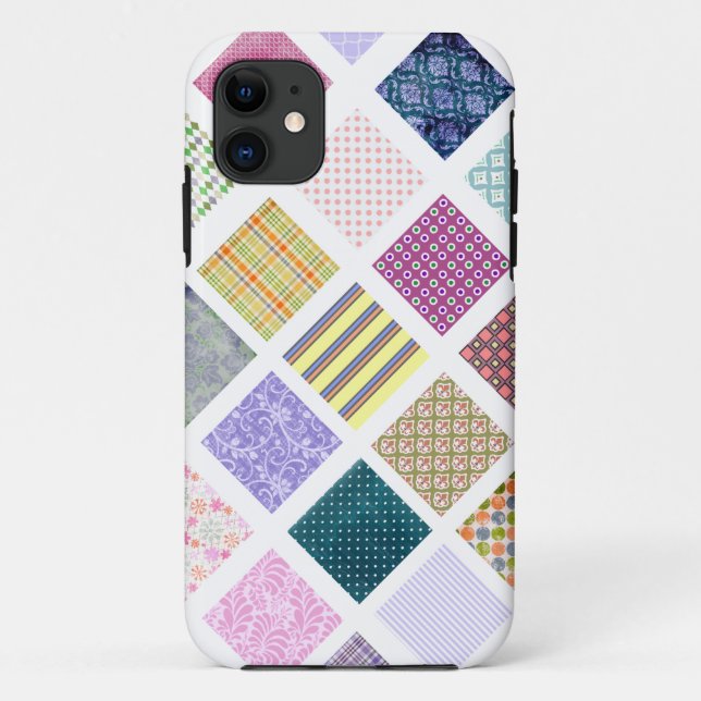 Rainbow tiled squares pattern Case-Mate iPhone case (Back)