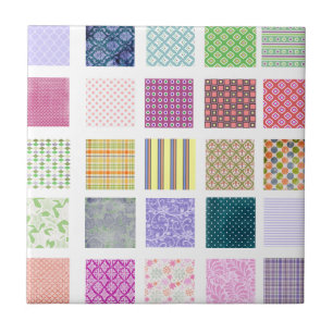 Rainbow tiled squares pattern tile