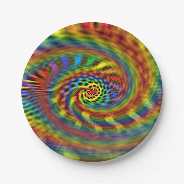 Rainbow Tornado Paper Plate (Front)