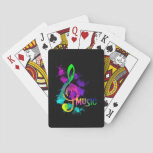 Rainbow Treble Clef Music Themed Playing Cards