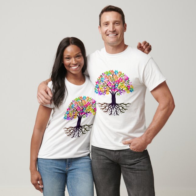 Rainbow Tree Colorful Leaf T-Shirt (Unisex)