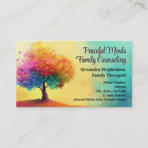 Rainbow Tree Counseling Therapy Psychotherapy Business Card