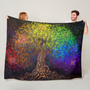 Rainbow Tree Fleece Blanket