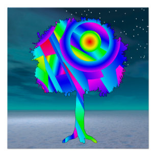 Rainbow Tree Glossy Poster