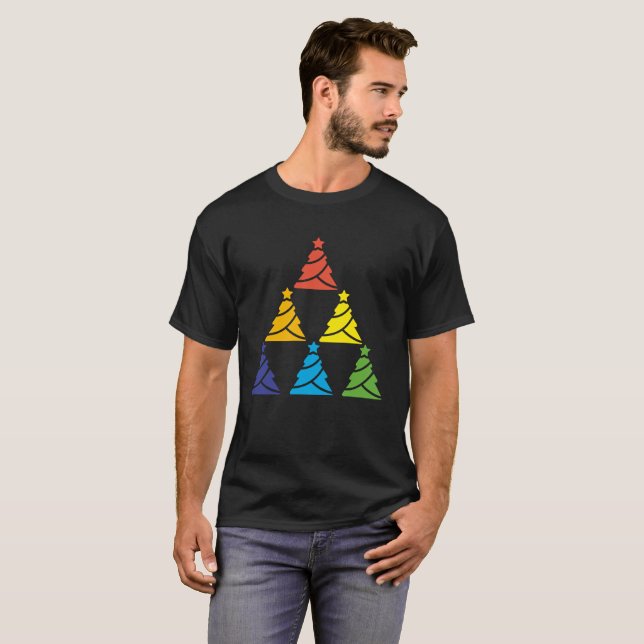 Rainbow Tree of Christmas Trees Holiday LGBT-Shirt T-Shirt (Front Full)
