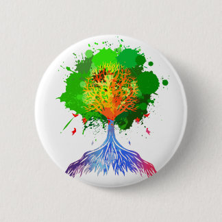 Rainbow Tree of Life 6 Cm Round Badge