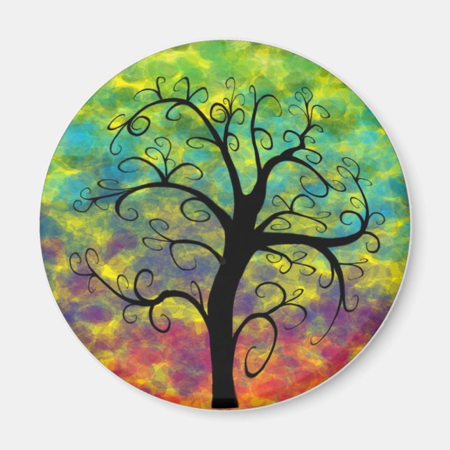 Rainbow Tree of Life Moon Magnet (Front)