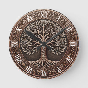 Rainbow Tree of Life  Round Clock
