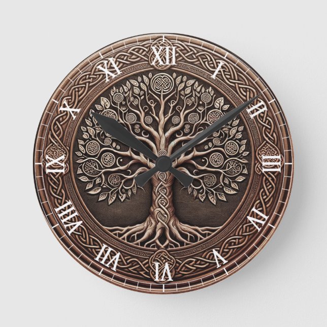 Rainbow Tree of Life  Round Clock (Front)