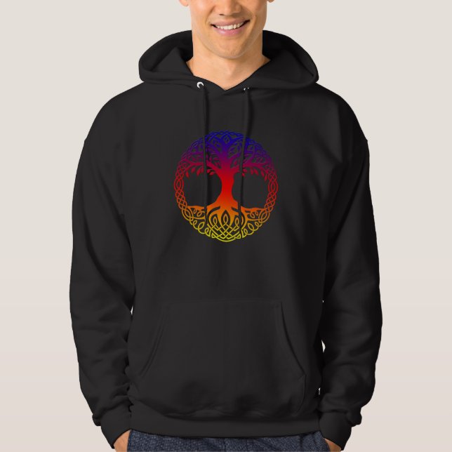 Rainbow Tree of Life Yggdrasill Hoodie (Front)