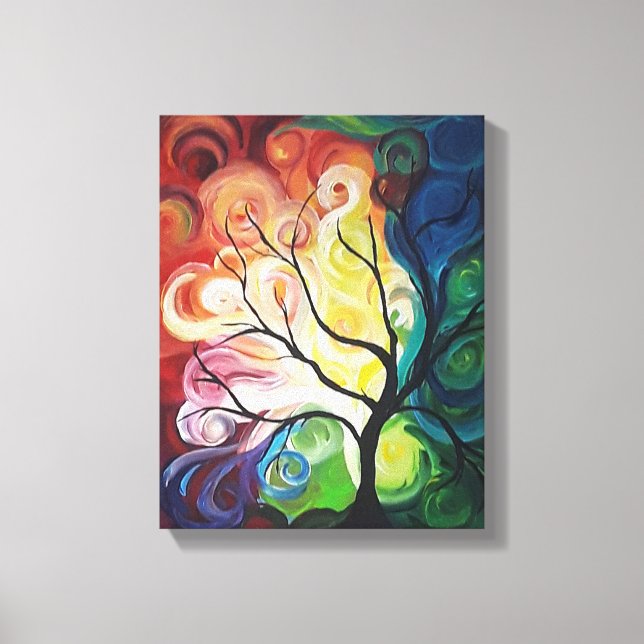 Rainbow Tree painting on Canvas print by JPDenyer (Front)