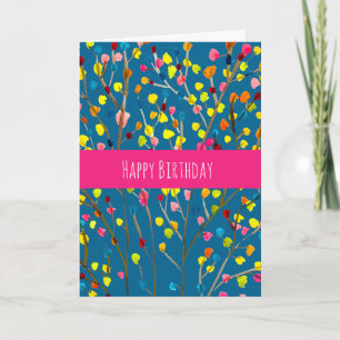 Rainbow tree watercolor  card