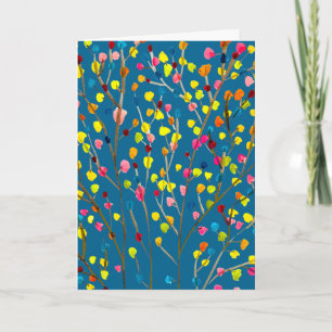 Rainbow tree watercolor  card