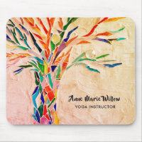 Rainbow Tree Yoga Instructor Mouse Pad