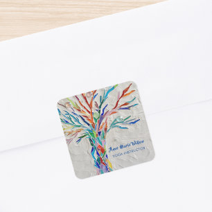 Rainbow Tree Yoga Instructor Square Sticker