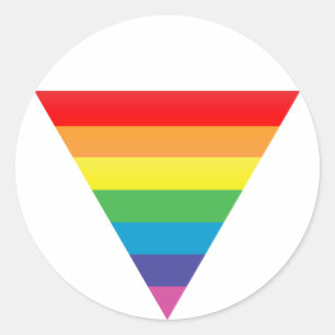 rainbow triangle. classic round sticker