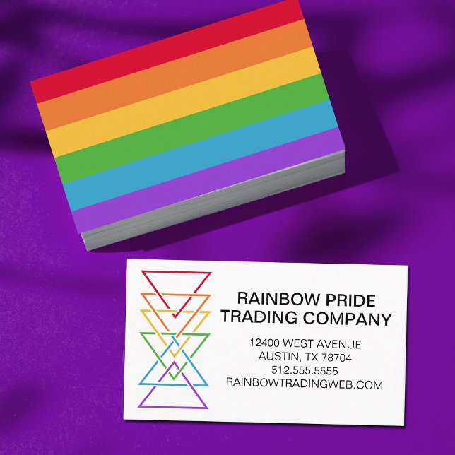 Rainbow Triangle Company Logo Pride Event Business Card (Creator Uploaded)
