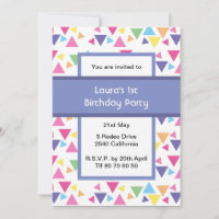 Rainbow Triangles 1st Birthday Party Purple