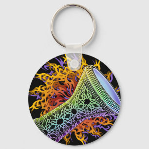 Rainbow Tribal Doumbek Key Ring