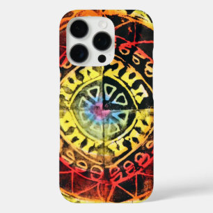 Rainbow Tribal Linocut Print iPhone 16 Pro Case