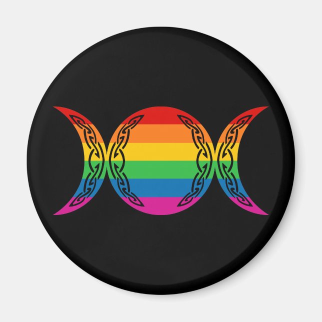 Rainbow Triple Goddess Symbol Magnet (Front)