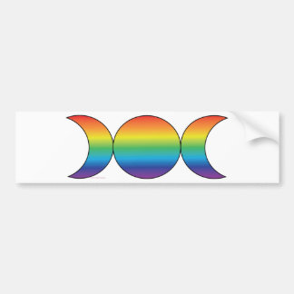 Rainbow Triple Moon Bumper Sticker