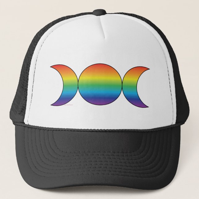 Rainbow Triple Moon Trucker Hat (Front)