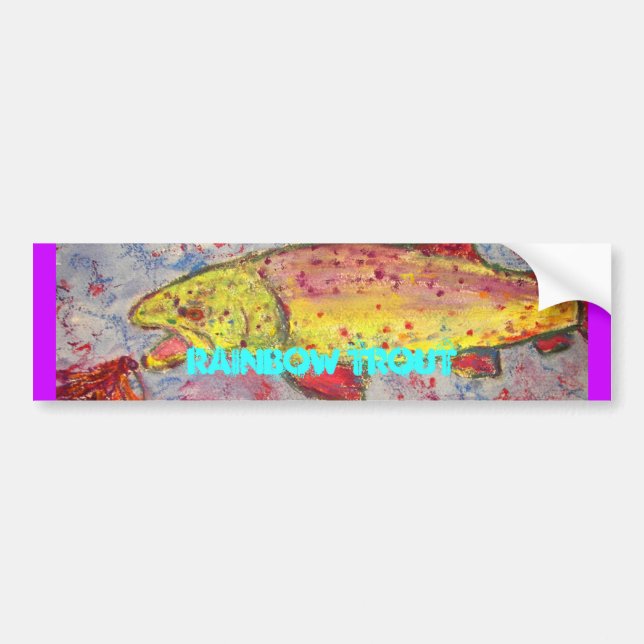 Rainbow Trout Art Bumper Sticker (Front)