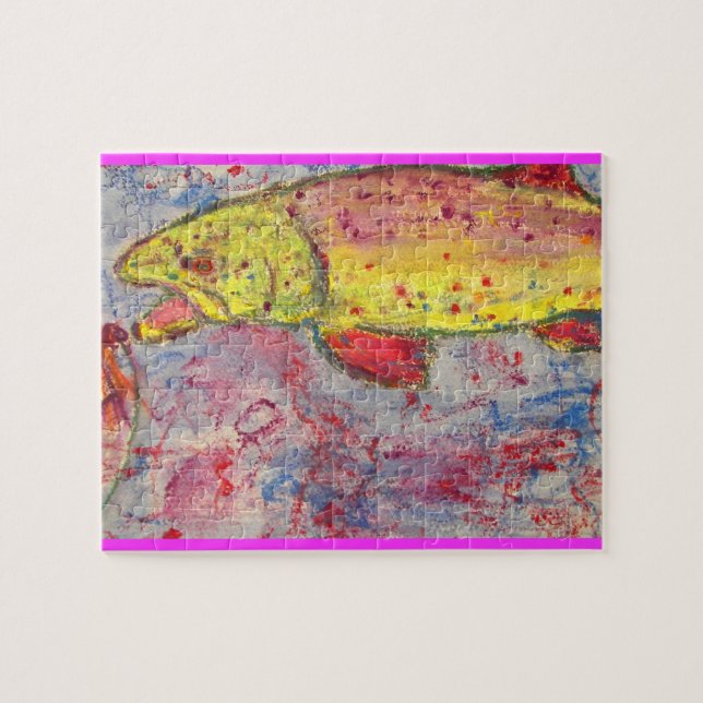rainbow trout art jigsaw puzzle (Horizontal)