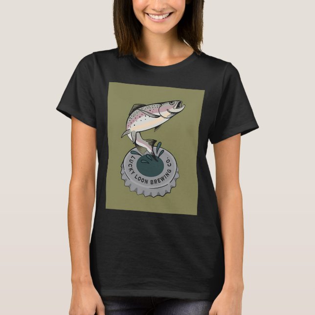 Rainbow Trout Bottle Cap Art Print T-Shirt (Front)