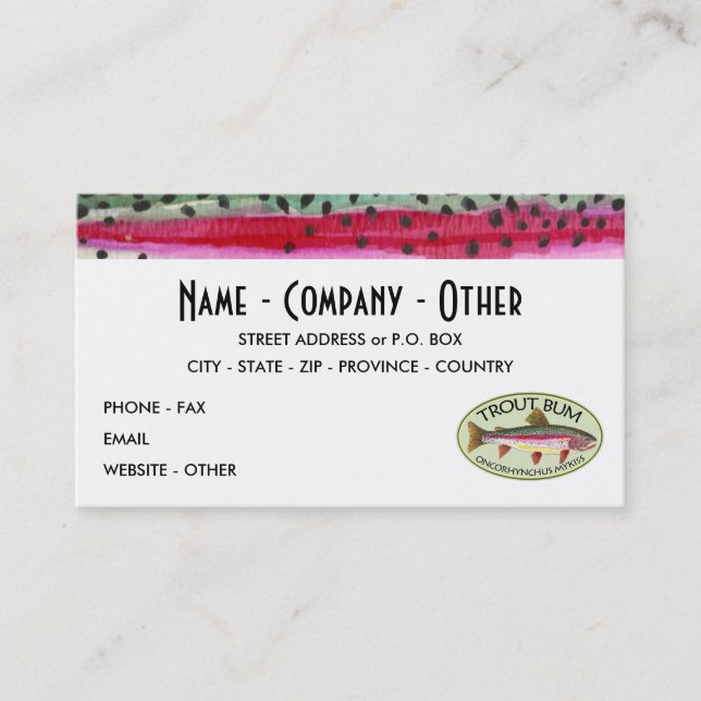 Rainbow Trout Business Card (Front)