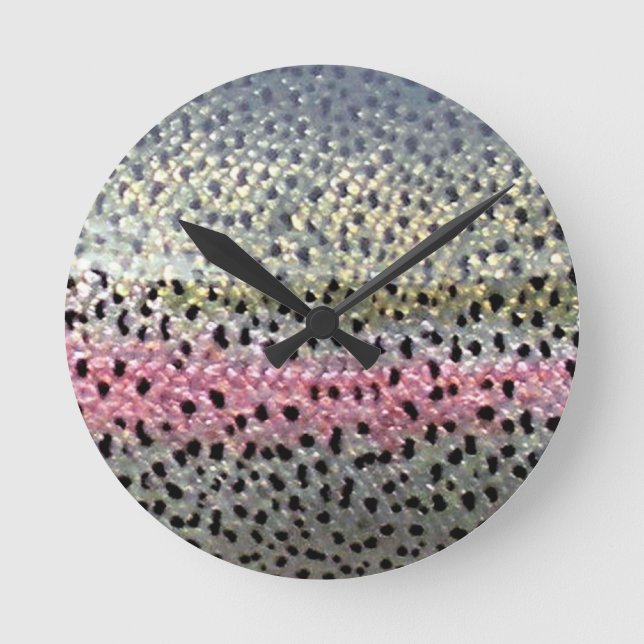 Rainbow Trout by PatternWear© Round Clock (Front)