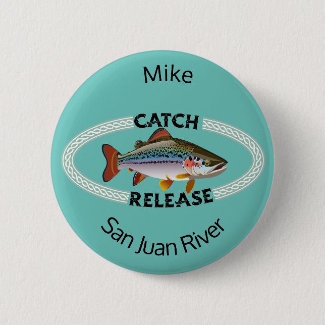 Rainbow Trout Catch Release Resource Conservation 6 Cm Round Badge (Front)