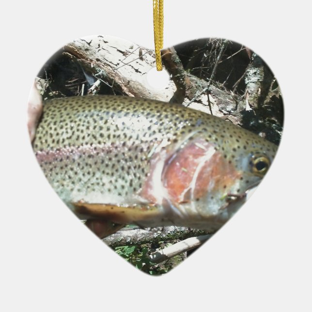 Rainbow trout ceramic tree decoration (Front)