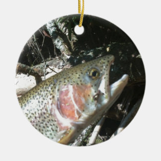 Rainbow trout ceramic tree decoration