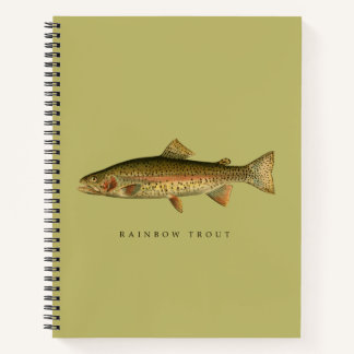 Rainbow Trout Dark Khaki Spiral Notebook