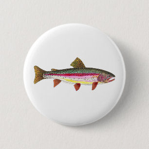 Rainbow Trout Fish 6 Cm Round Badge