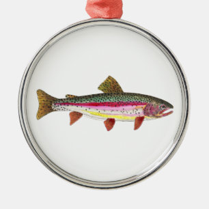 Rainbow Trout Fish Metal Tree Decoration