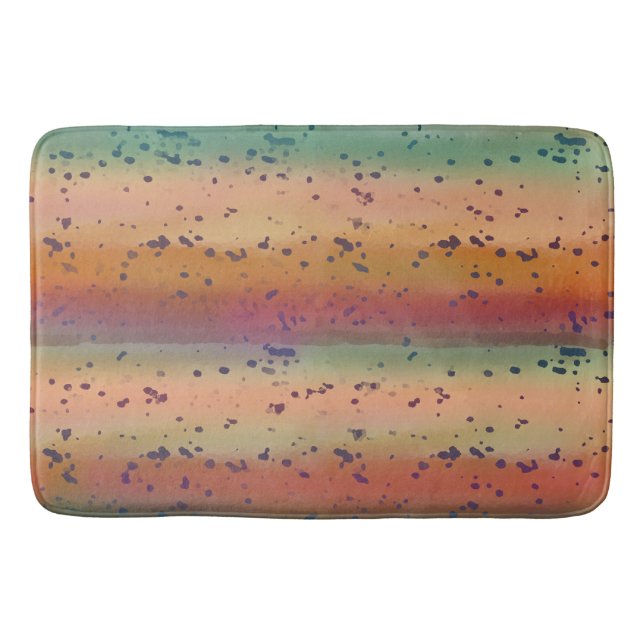 Rainbow Trout Fish Skin Fun Speckled Pattern  Bath Mat (Front)