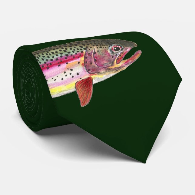 Rainbow Trout Fish Tie (Rolled)