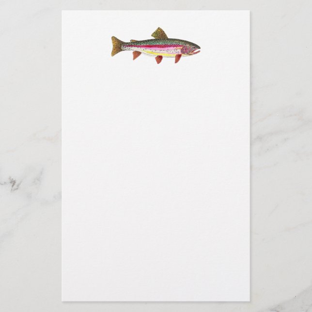Rainbow Trout Fish Writing Stationery (Front)