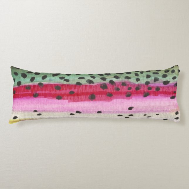 Rainbow Trout Fishing Body Cushion (Front)