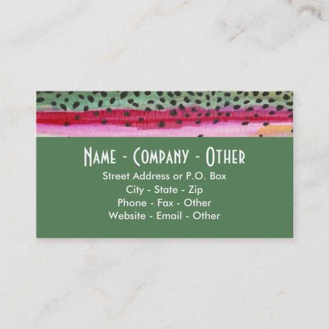 Rainbow Trout Fishing Business Card (Front)
