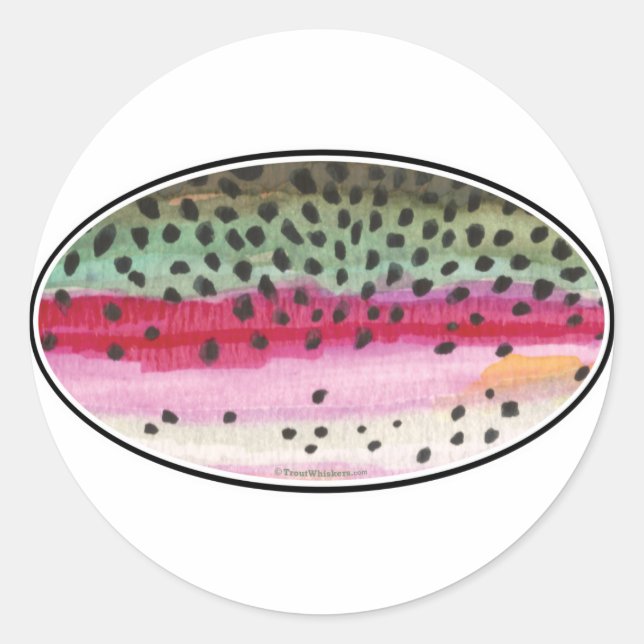 Rainbow Trout Fishing Classic Round Sticker (Front)