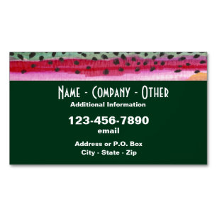Rainbow Trout Fishing Magnetic Business Card