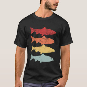 Rainbow Trout Fishing Retro Vintage Fish Gift T-Shirt