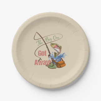 Rainbow Trout Fishing - The Big One Got Away Paper Plate