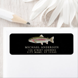 Rainbow Trout - Fly Fisherm Return Address Label